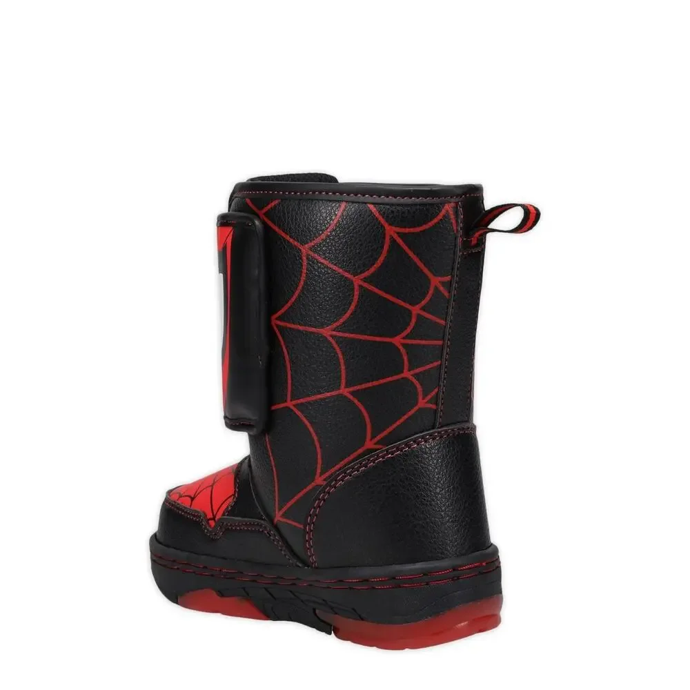 Marvel Spiderman Light Up Snow Boots Toddler Boys Size 6 Black‎ Red Winter Shoes